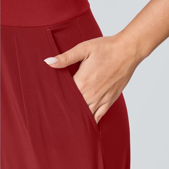 Halara Breezeful™ Backless Side Zipper Pocket Wide Leg Quick Dry Jumpsuit - Picture 6 of 9